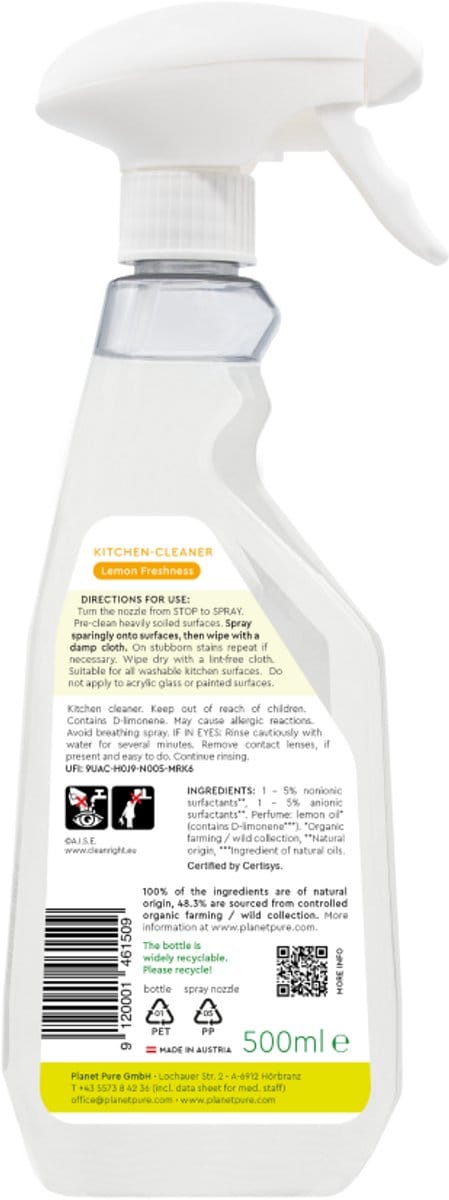 Planet Pure - Keukenreiniger Lemon Spray - 500 ml