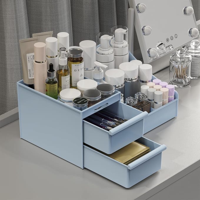Dailygoods - Grote Make-up Organizer - Cosmetica Opslag met 7 Compartimenten en 2 Lades
