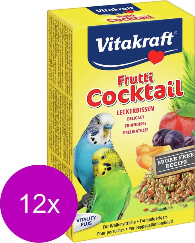 Vitakraft Parkiet Fruit-Cocktail - Vogelsnack - 12 x 200 g