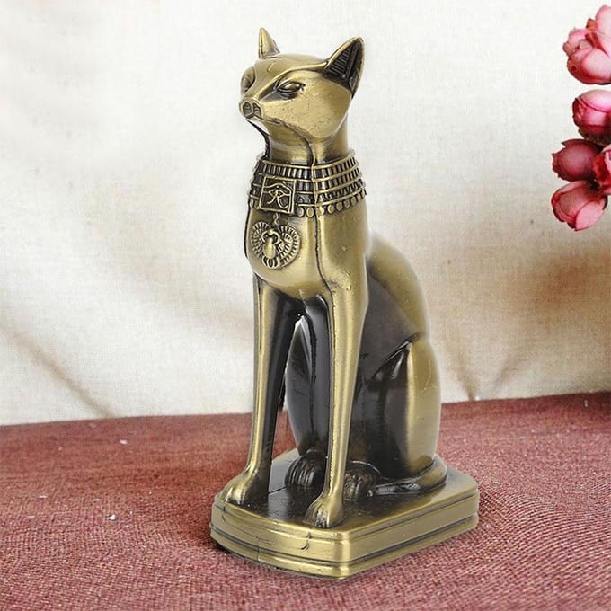 Metalen Oud-Egyptisch Kattenbeeldje Model Huisinrichting Ornamenten Desktop Decor black
