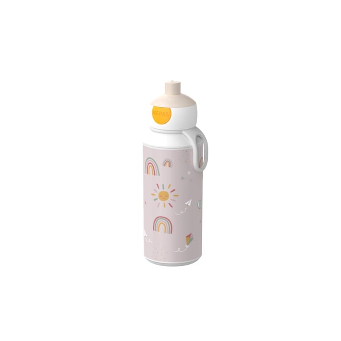 Mepal Pop-up drinkfles Campus - 400 ml - Sluit goed af - Drinkbeker voor kinderen - Sunshine & Rainbow