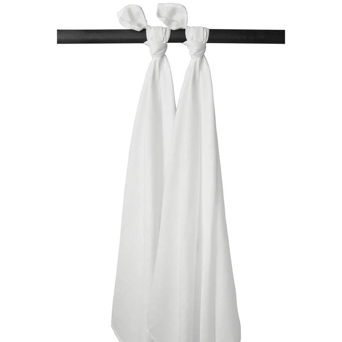 Meyco Baby Uni swaddle - 2-pack - hydrofiel - white - 120x120cm