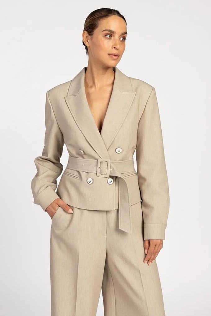 AAIKO Mae R Pes 345 Blazers Dames - Taupe - Maat L