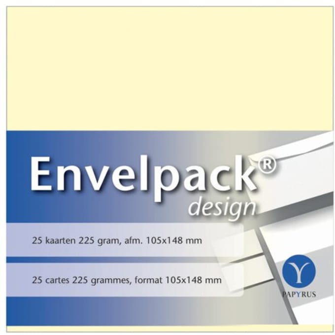 Dubbele kaart Papyrus Envelpack Design A6 105x148mm ivoor 894450 15 stuks