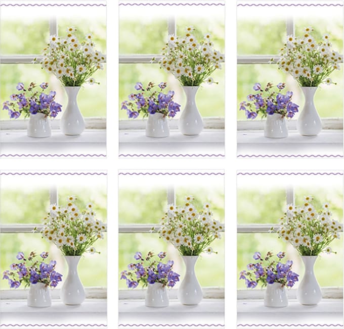 MGPcards - 6x dubbele wenskaart met envelop - Blanco - Bloemen - 11,5 x 17 cm