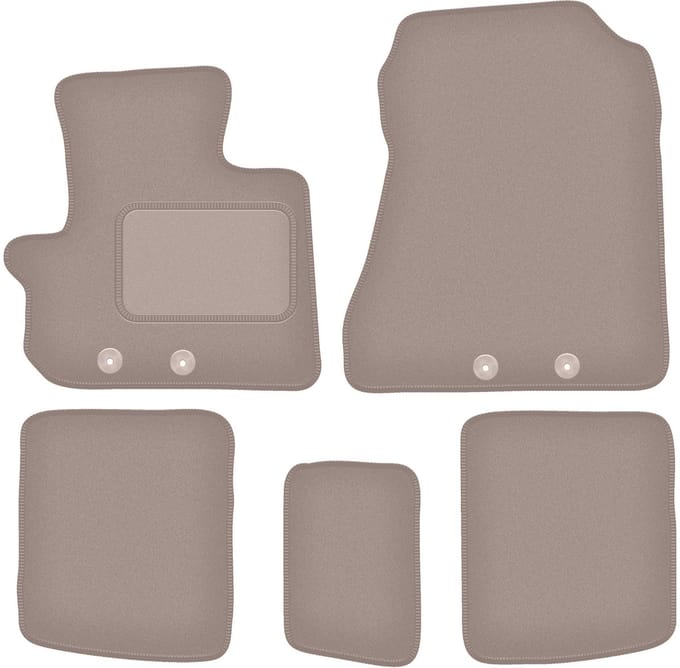 Beige velours matten voor: Toyota IQ hatchback (2009-)