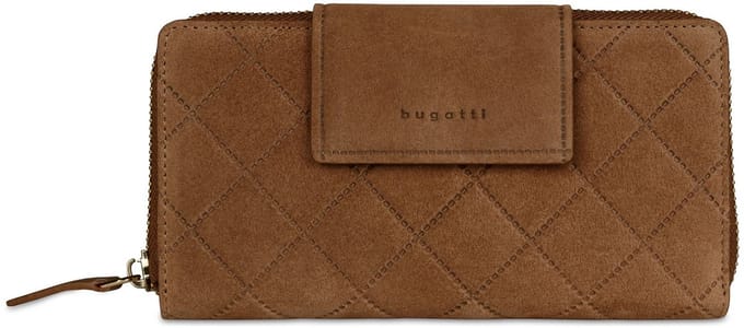 bugatti portemonnee Fabia Ladies Long Zip Wallet Cognac bruine