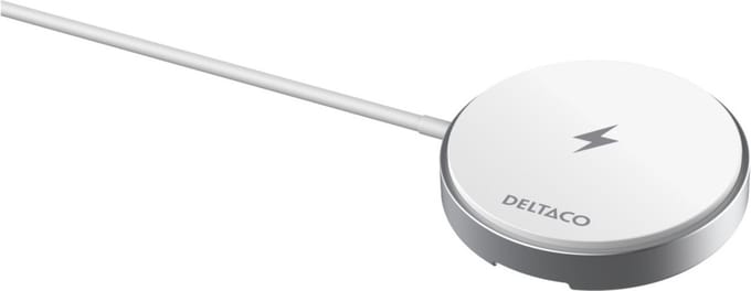Deltaco - Draadloze Snellader - Machnetisch - Standfunctie - 15W - Wit