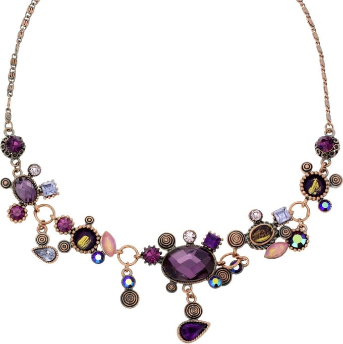 Behave - Paarse Ketting met Steentjes - 40 cm