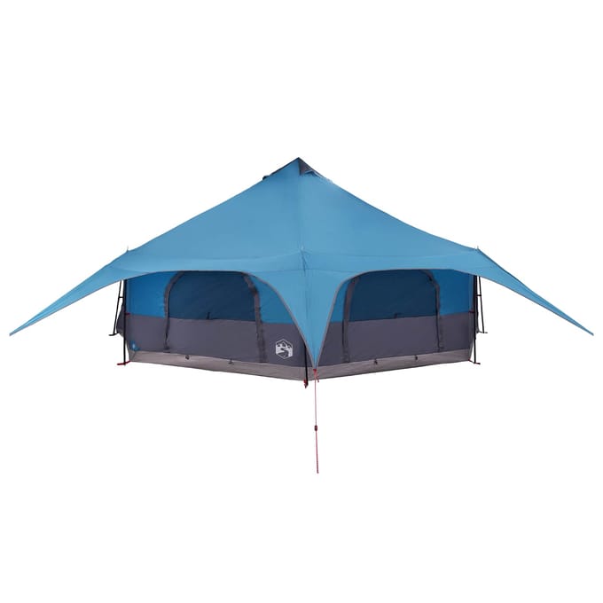 vidaXL - Familietent - 18-persoons - Blauw - 185T - Polyester - met - PU - Coating