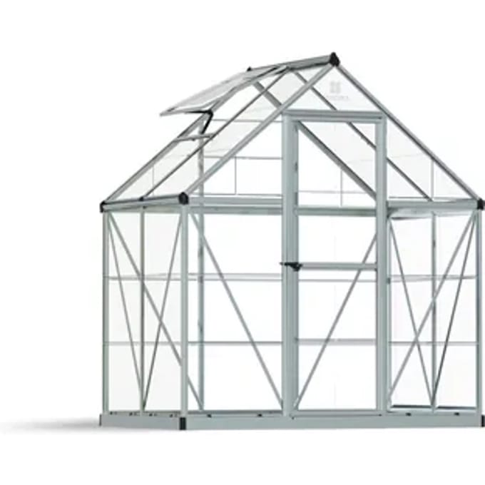 Canopia Tuinkas Harmony 6x4 - Polycarbonaat - Zilver - 185x126x208cm