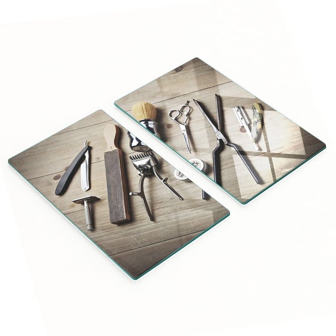 Multifunctionele decoratieve glazen keukenplanken voor herenkappers, 2x30x52 cm