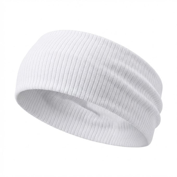 Witte brede elastische haarband voor dames – rekbare geribde hoofdband – stijlvol en comfortabel haaraccessoire