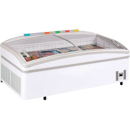 GGM Gastro Kühl- & Tiefkühlinsel - 1990x920mm - 470 Liter - Glasschiebedeckel Wit