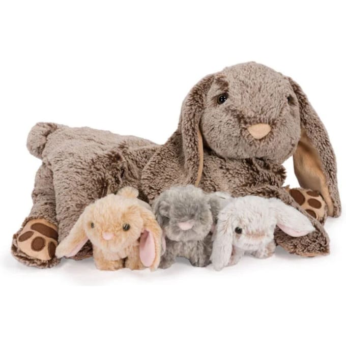 Noxxiez Pluche Familie - Mama Konijn met 3 baby's