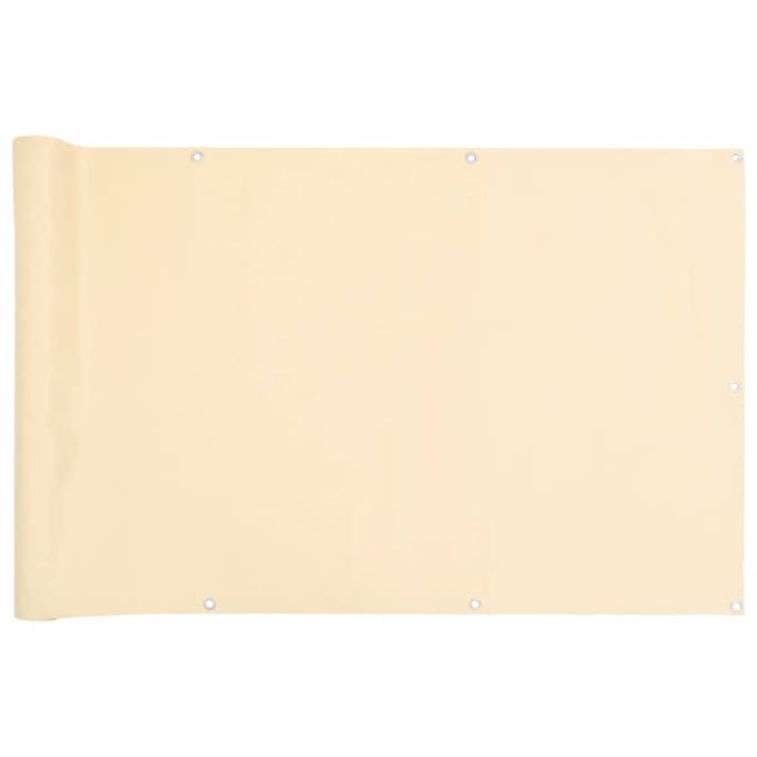 vidaXL - Balkonscherm - 600x90 - cm - PVC - crèmekleurig