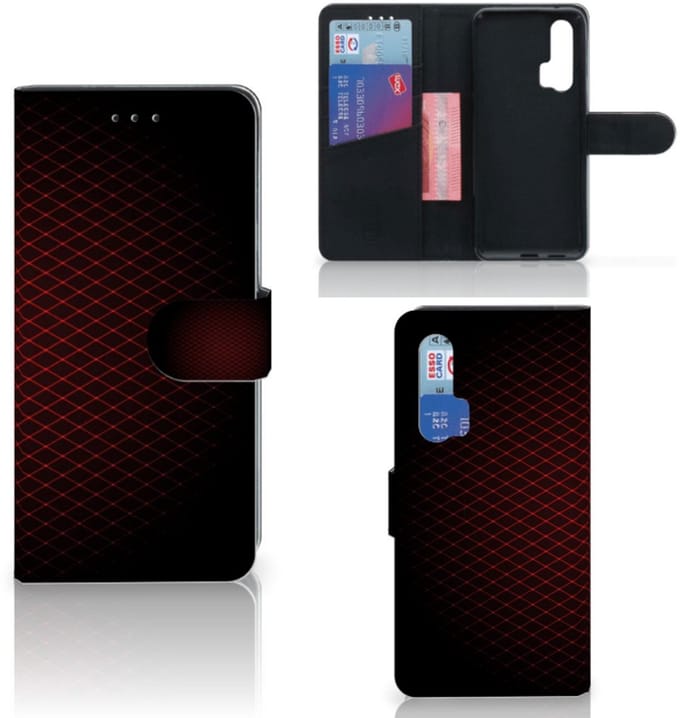 Honor 20 Pro Telefoon Hoesje Geruit Rood