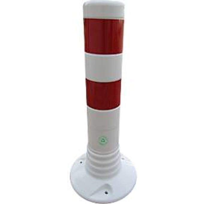 Temka Flexipost afzetpaal, TPE, zelfrichtend, retroreflecterend, H 450 mm, wit/rood