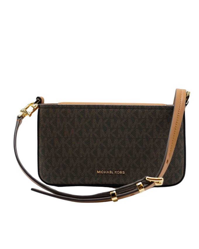 Michael Kors Bryant Crossbodytas Kleine Dames - Imitatieleer - Vanilla/AcDonker Groenn