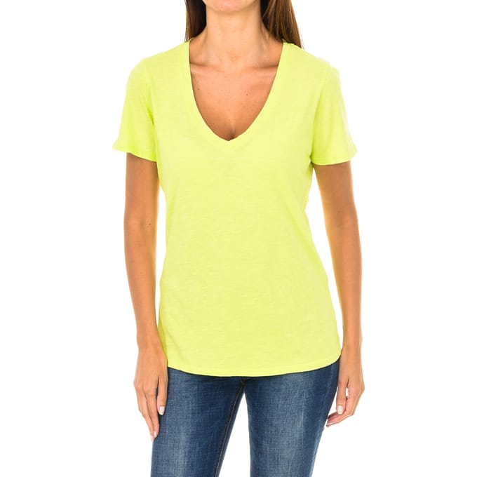 Dames-T-shirt met korte mouwen en V-hals 3Y5T45-5JZMZ