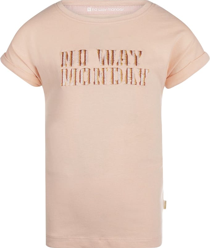 No Way Monday - Meisjes Shirt - Faded Peach - Maat 110