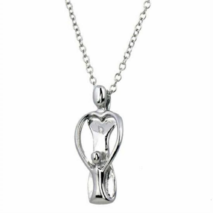 Ketting- Moeder kind- zilverkleur- Charme Bijoux