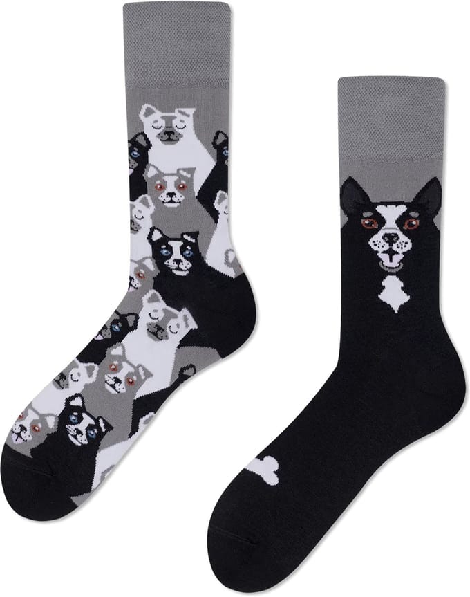 Many Mornings unisex sokken - Black Dog - Unisex - Maat: 43 - 46