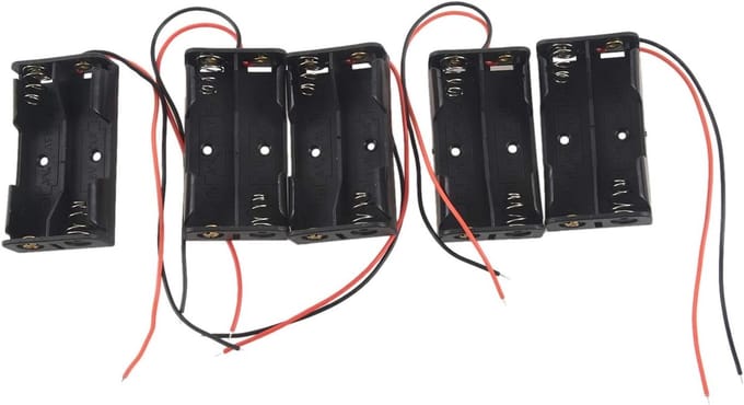 Batterij Houders - AA Case Box - Elektronica Projecten - Met Draad Leads - 8.3 x 6.3 x 4.7 cm