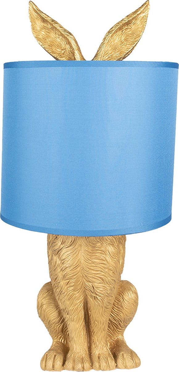 Clayre & Eef Tafellamp Konijn Ø 20x43 cm Goudkleurig Polyresin