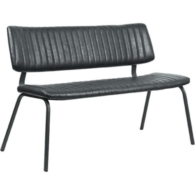 LABEL51 Gusto Eetkamerbanken - Zwart - KunstLeer - 120 cm - -