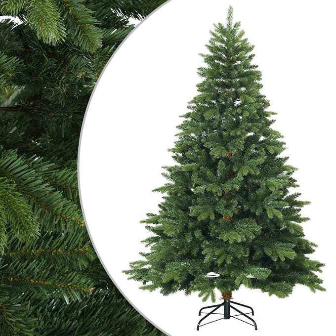 vidaXL Kunstmatige Inklapbare Kerstboom Groen 210 cm PVC, PE en staal