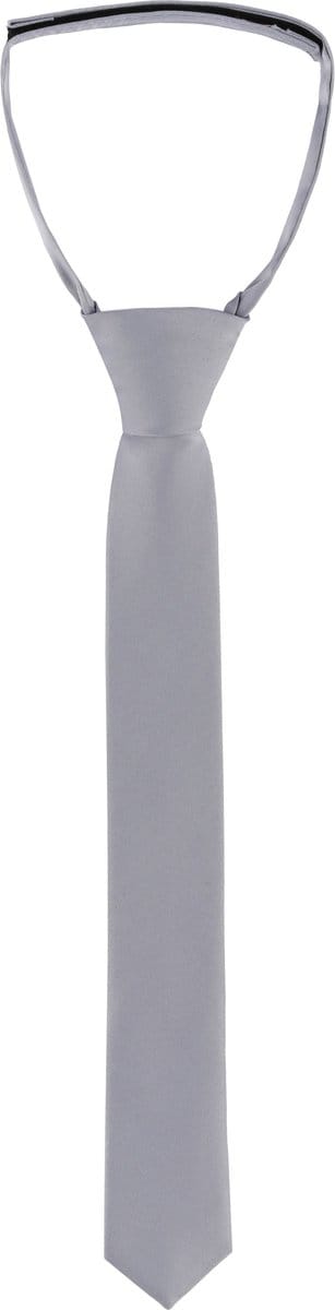 Ladeheid Smal Stropdas - Stropdassen voor Kinderen - Lengte: 31 cm, Breedte: 4 cm - Zilver - LA-SR-KJ