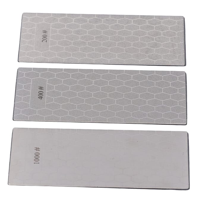 3 PCS Pierre à Aiguiser avec Base Antidérapante Grain 200 400 1000 Pierre à Aiguiser pour Couteaux pour Cuisine gray