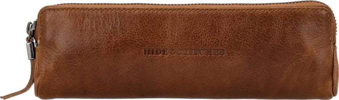 Hide & Stitches Porto Pennenetui - 100% Leer - Bruin