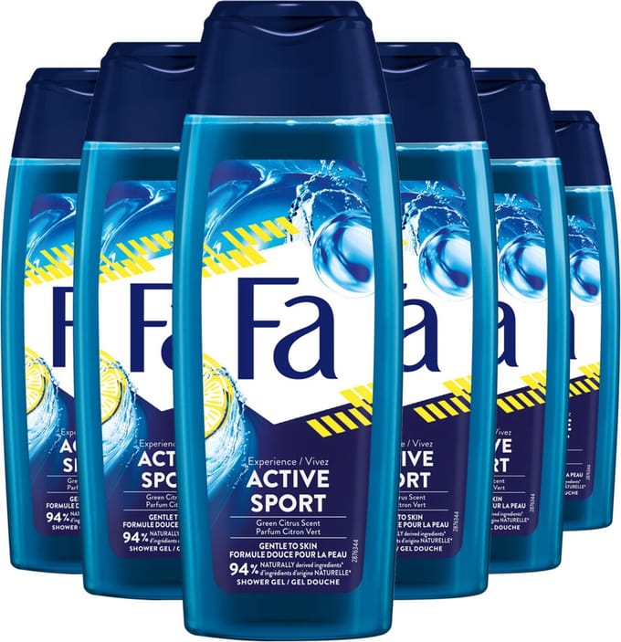 FA douchegel active sport - 6 x 250 ml - voordeelverpakking