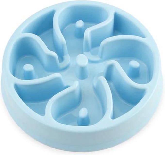 Anti schrokbak - Voerbak Honden - ø 20 cm - Blauw
