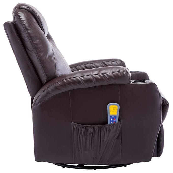 vidaXL - Massagestoel - schommelend - kunstleer - bruin