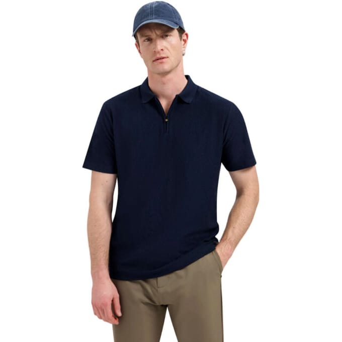 Jacquard polo met rits