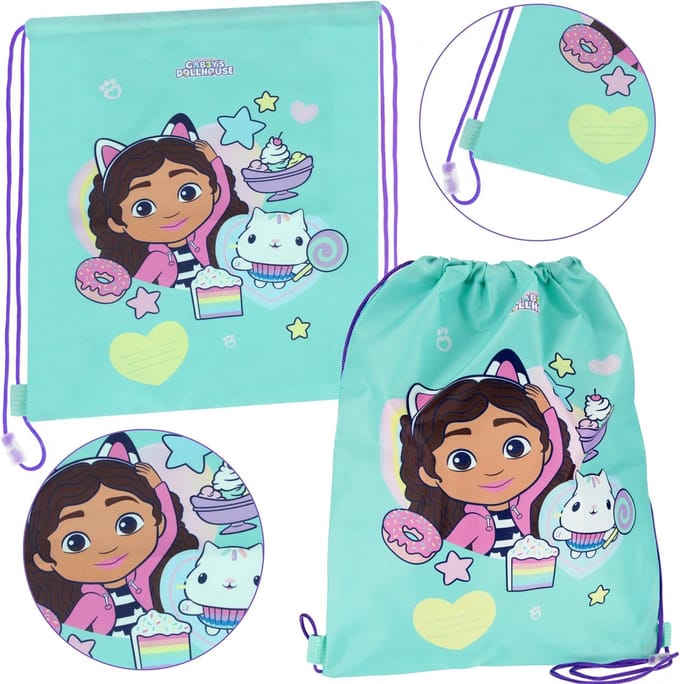 Gabby's Dollhouse Schoenentas, schoudertas voor school, turquoise 39x33 cm