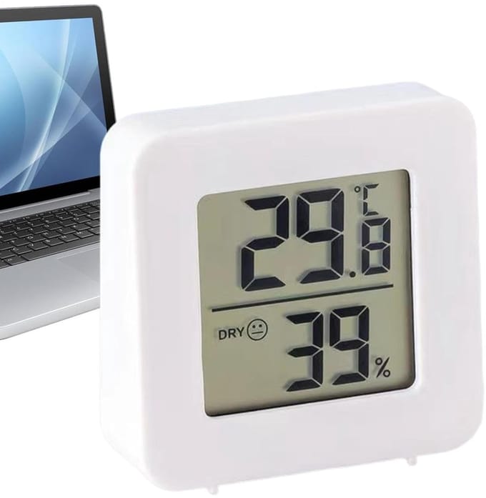 Digitale Hygrometer - Kamertemperatuur Meter - Binnenklimaat Meten - Drie Comfort Indicaties - 5.8 cm - Wit