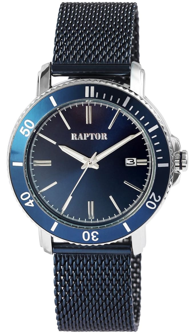 Raptor Herenhorloge roestvrij staal Nadim, datumaanduiding