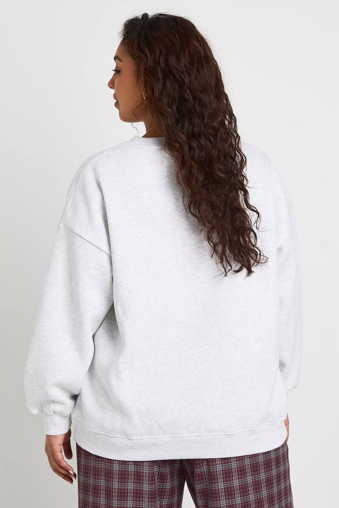 boohoo Dames Plus New York City Oversized Sweatshirt | Asgrijs | Maat: 48