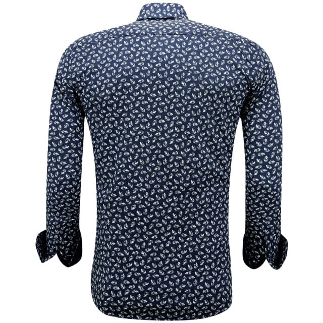 Katoenen Casual Overhemd Heren met Print - 3141 - Blauw