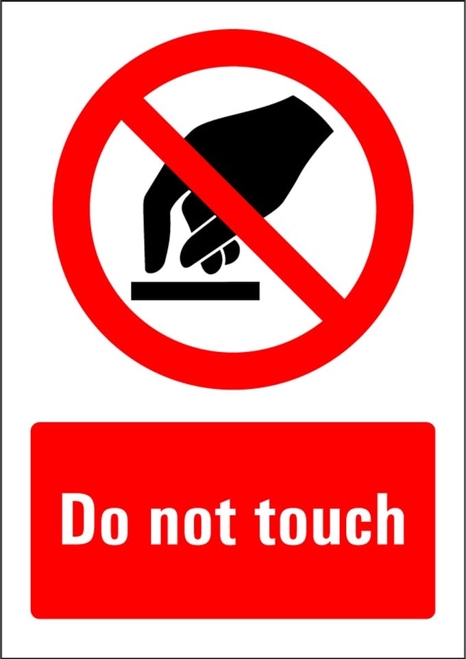Do not touch bord - kunststof 297 x 420 mm