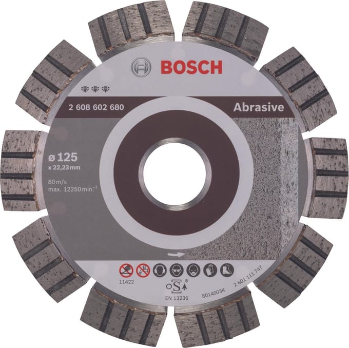 Bosch BEST FOR ABRASIVE DIAMOND CUTTING DISC FOR SMALL ANGLE GRINDERS 125mm