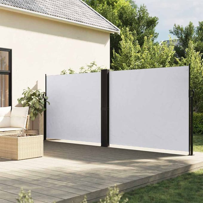 vidaXL - Windscherm - uittrekbaar - 160x600 - cm - wit