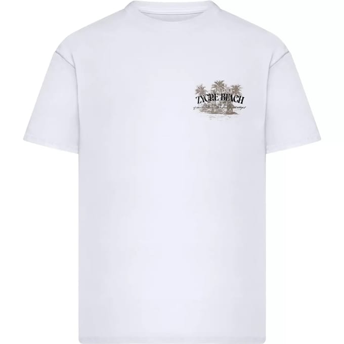 Mister Tee - Zycre Beach Oversize Heren Tshirt - M - Wit