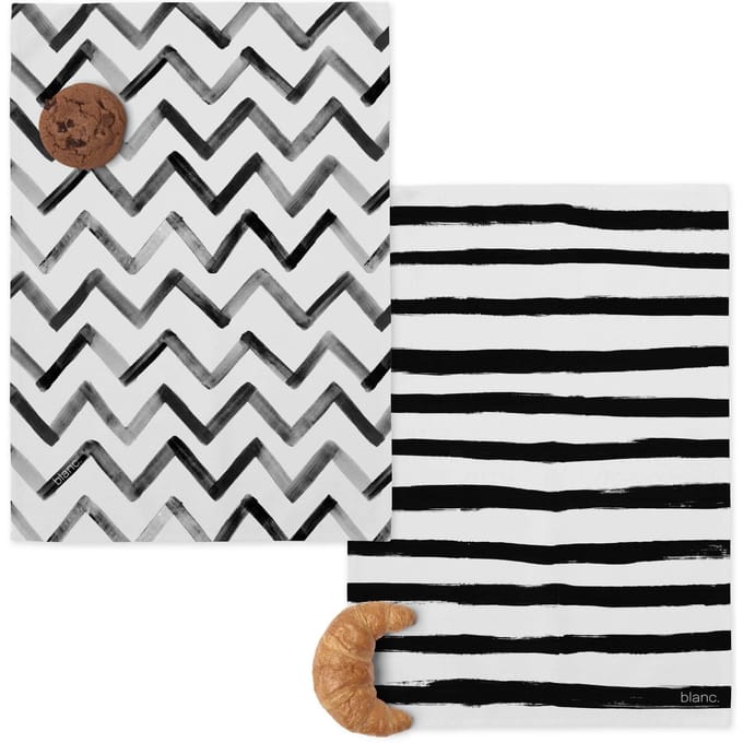 Set van 2 theedoeken Stripes | Blanc