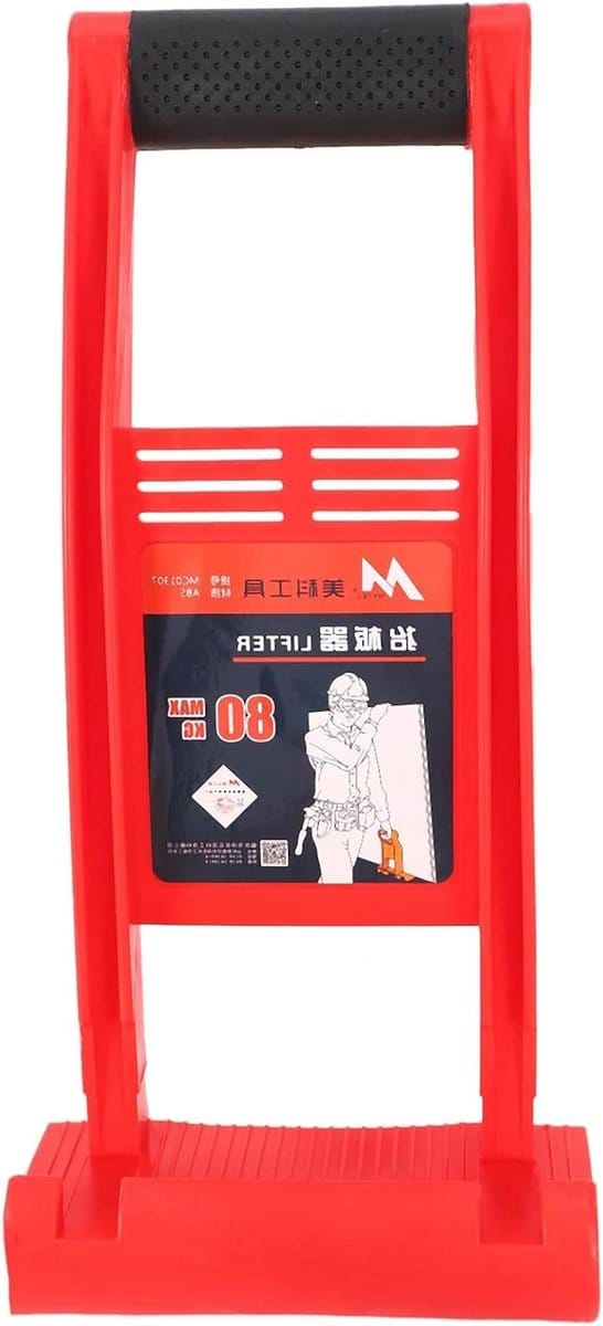 Gereedschapspaneeldrager - Gipsplaat lifter - Platen Dragen - 80 Kg Belasting - 4 cm dik - Rood
