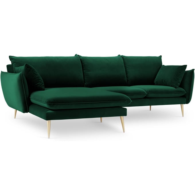 3.5-zitshoekbank Elio links velvet | Milo Casa